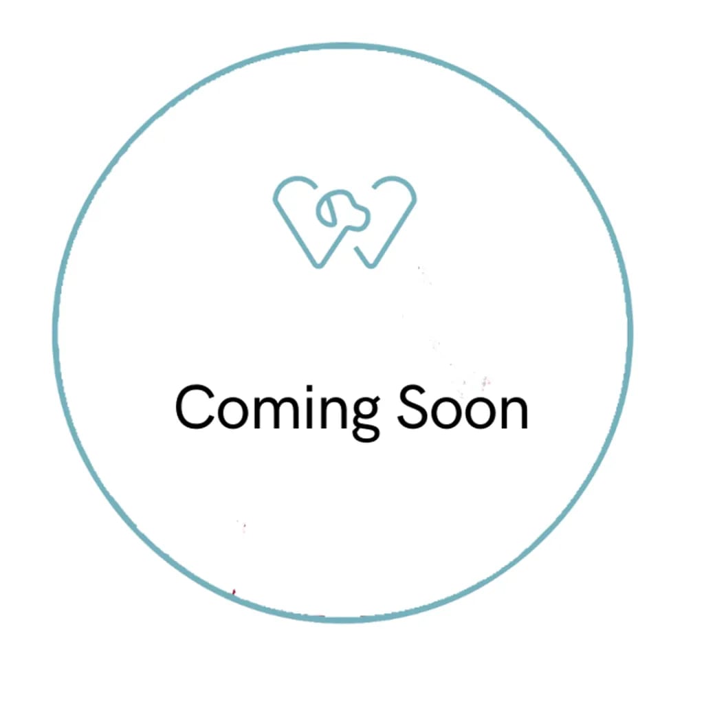 Teal circle outline with a W and paw logo above the words Coming Soon