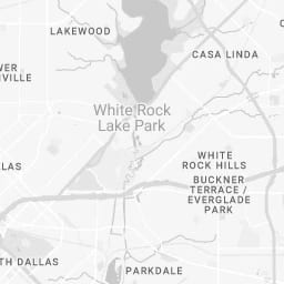 Grey street map showing White Rock Lake Park, Lakewood, Casa Linda and Buckner Terrace