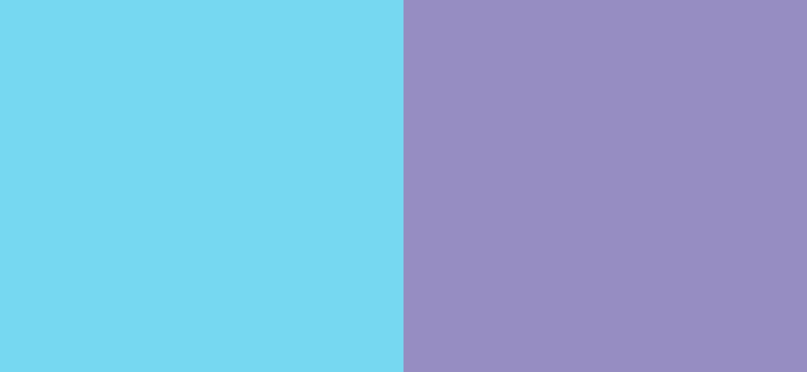 Flat image split into a light blue left half and a lavender purple right half