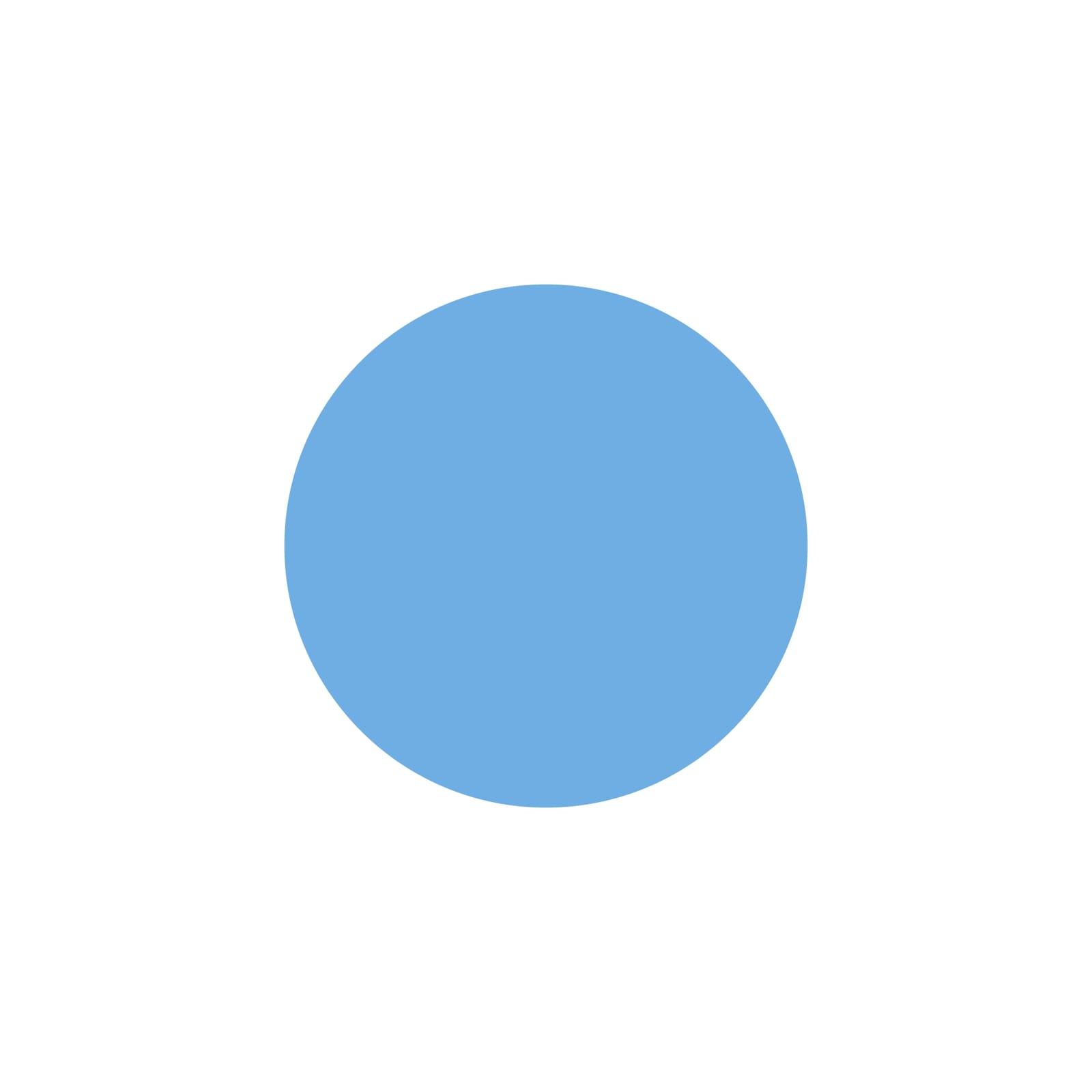 Pale blue circle centred on a plain white background