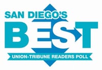 San Diego's Best Union-Tribune Readers Poll logo in blue and teal