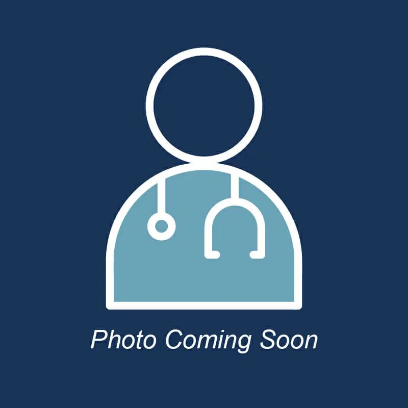 Placeholder graphic of a person silhouette with a stethoscope and the words Photo Coming Soon